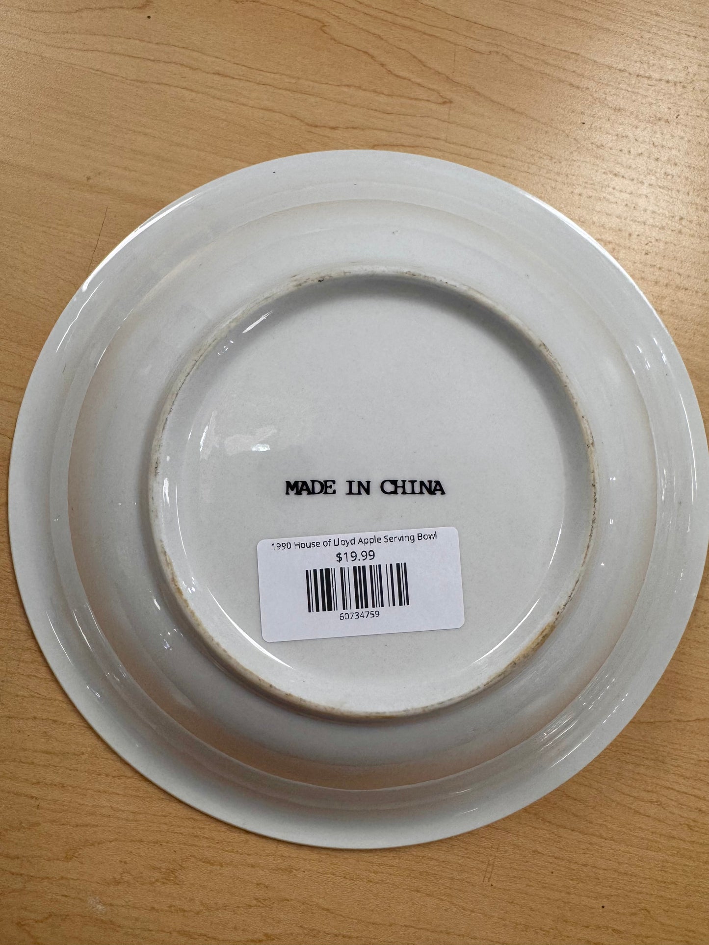 1990 House of Lloyd Apple Serving Bowl