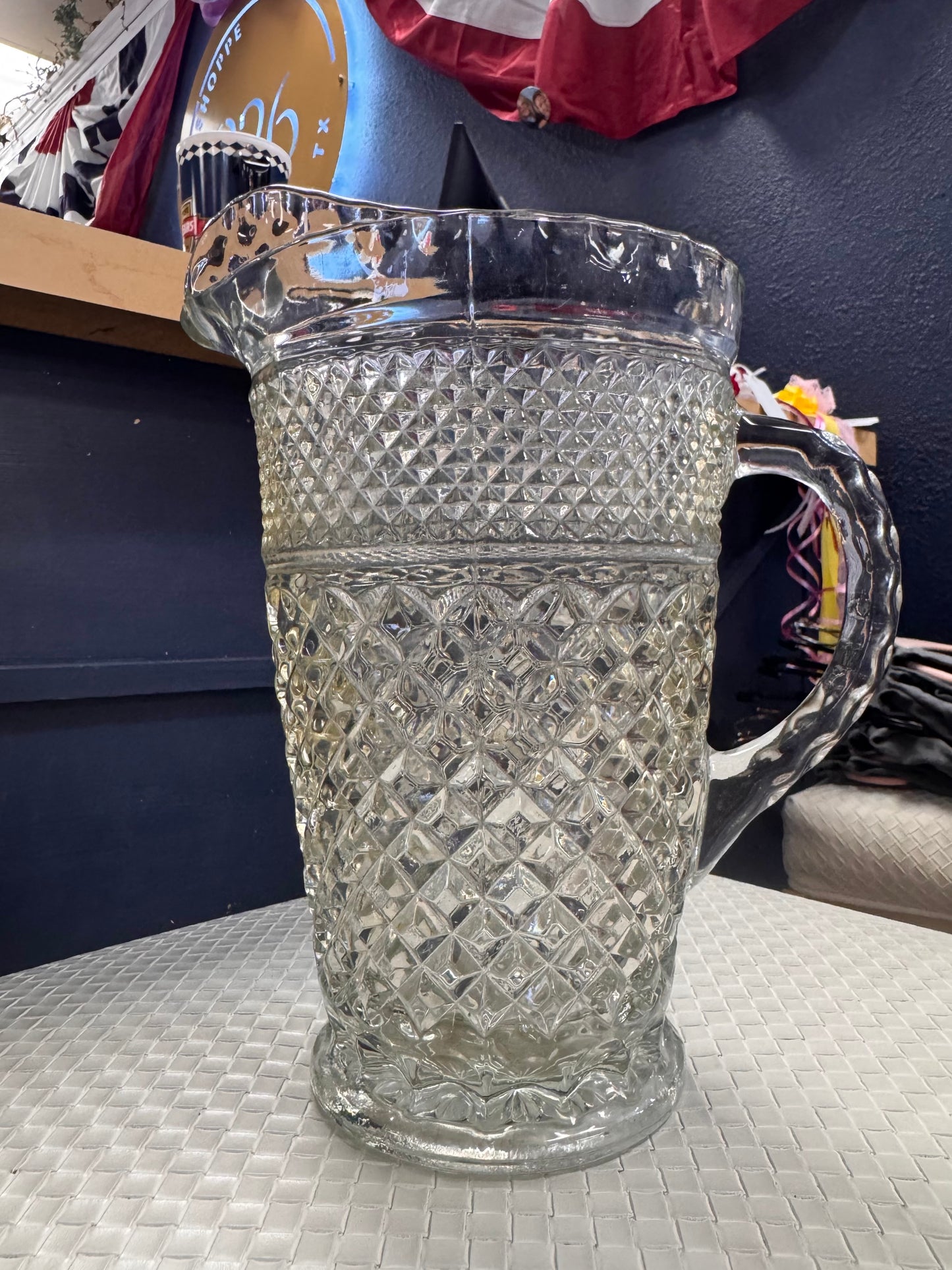 Wexford Diamond-Cut Glass Pitcher