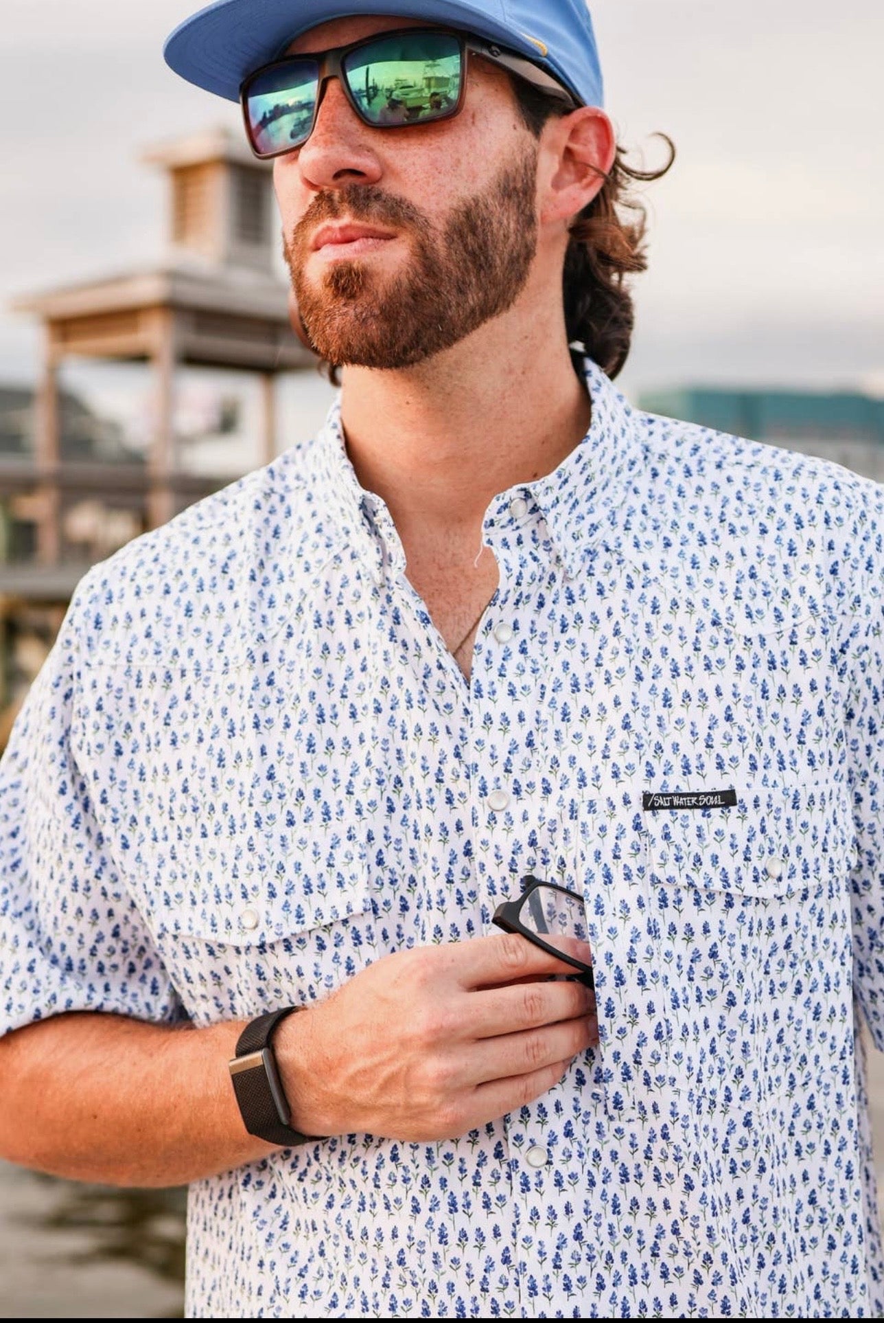 Blue Bonnet Pearl Snap Shirt