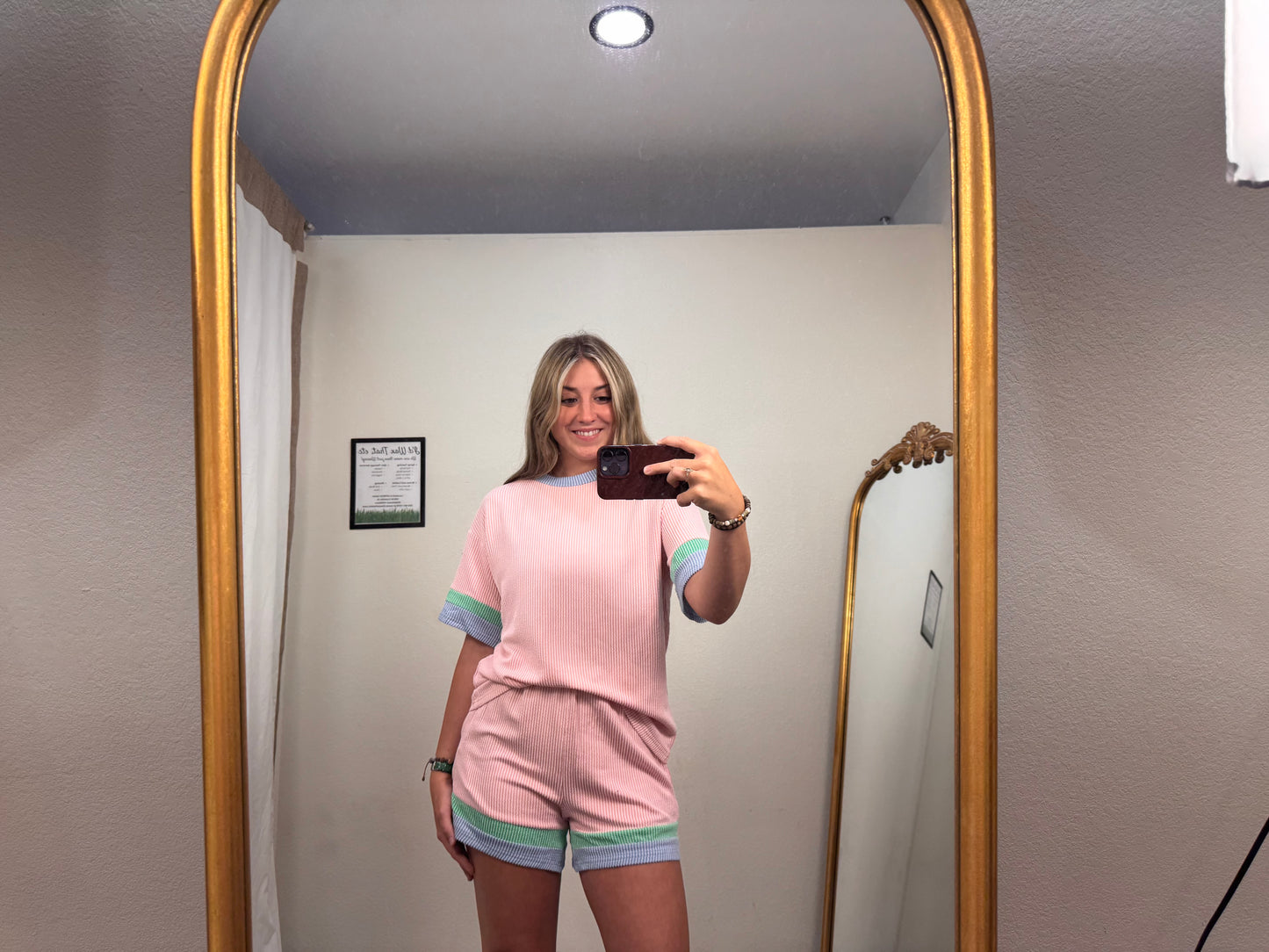 Contrast Trim Corded Short Set