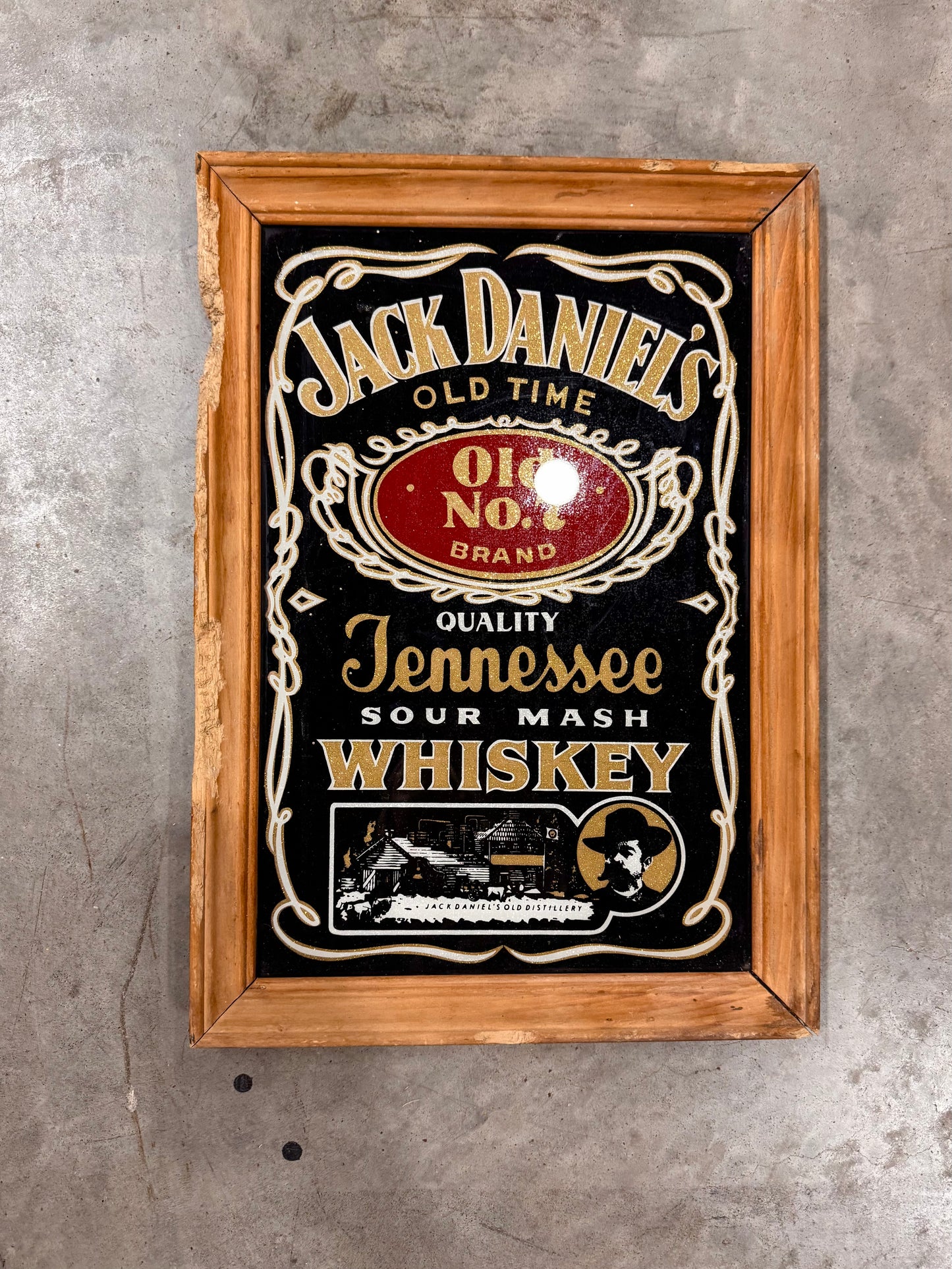 1970s Jack Daniel's Old No. 7 Carnival Mirror