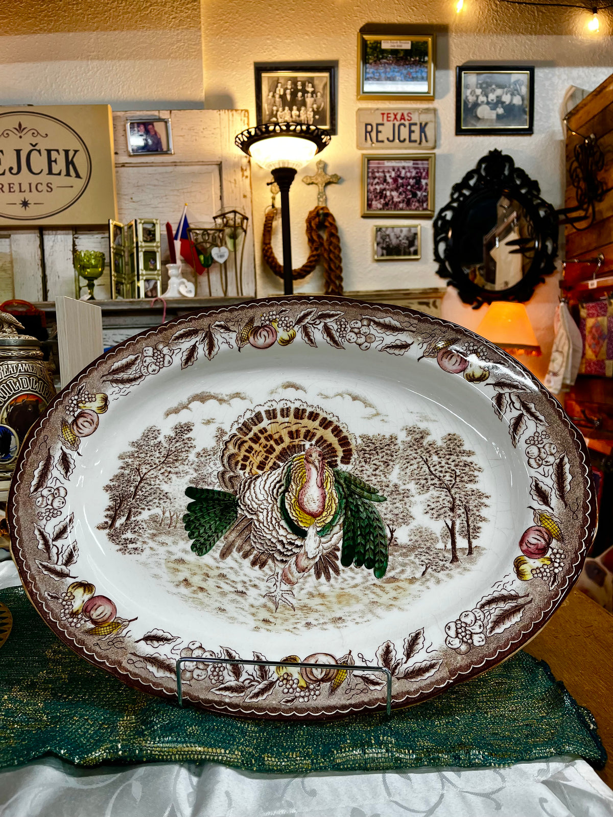 Atq Japanese Ironstone Transferware Platter