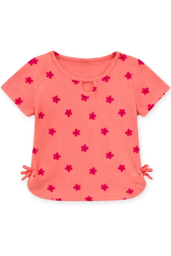 Ribbed Knit Top - Daisy Print