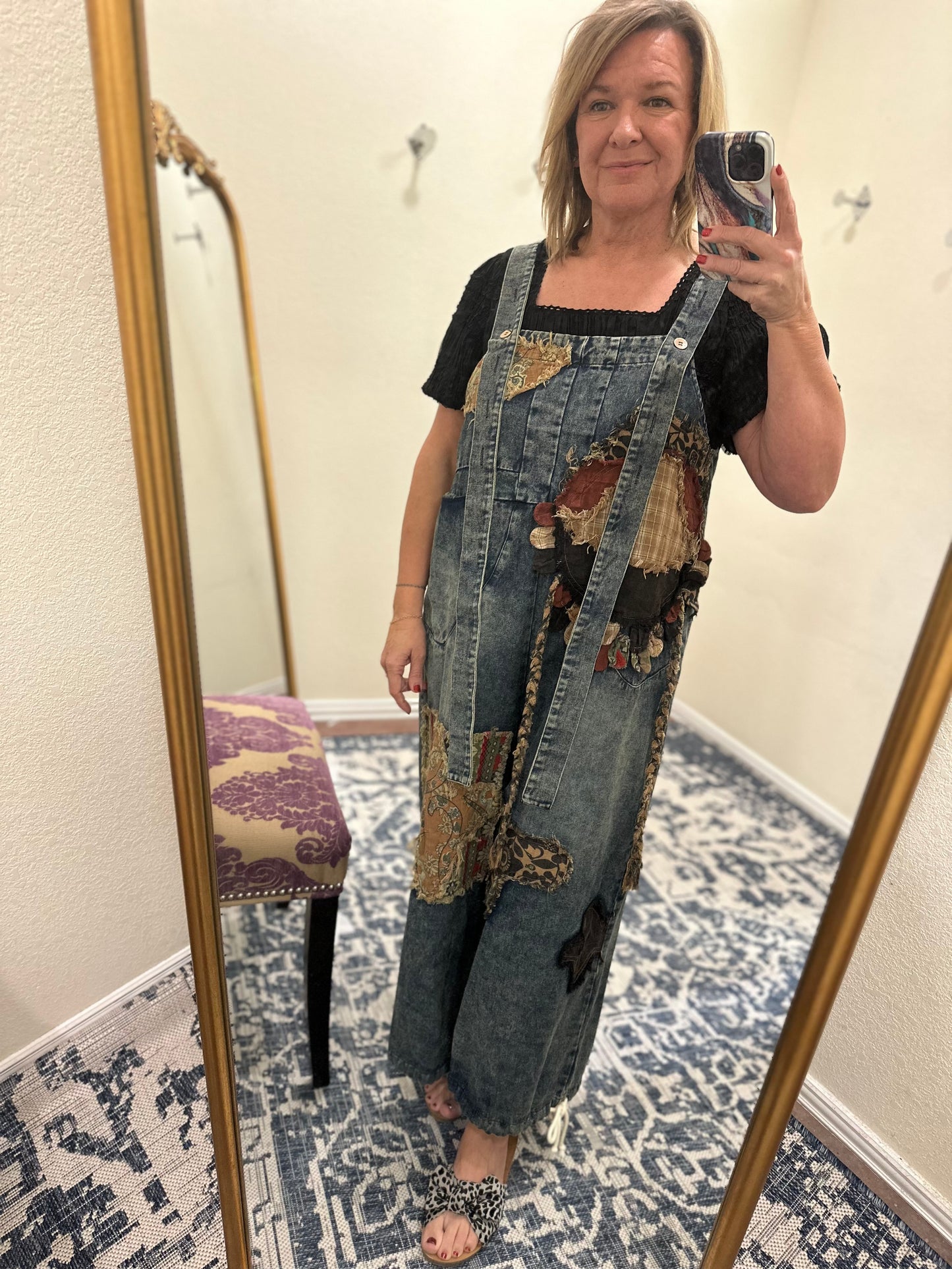 Contrast Patch Overalls