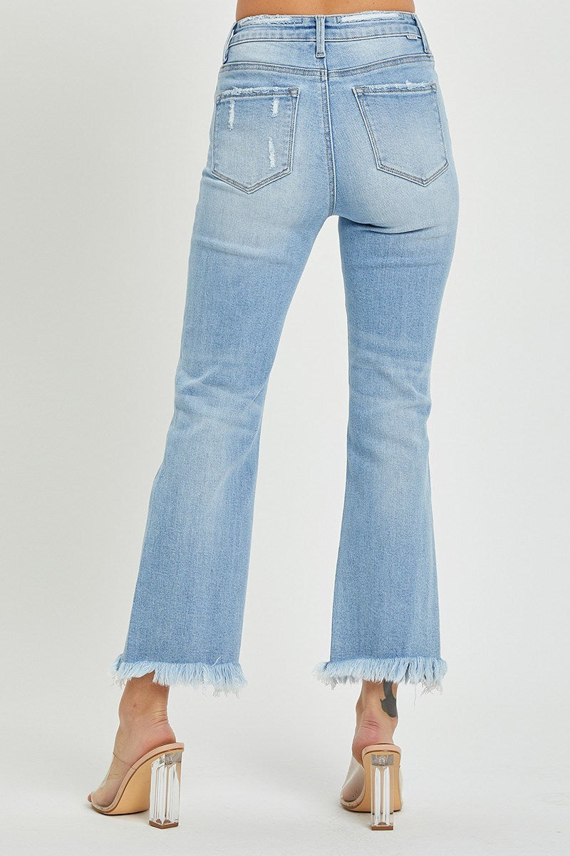 Crop Frayed Jeans
