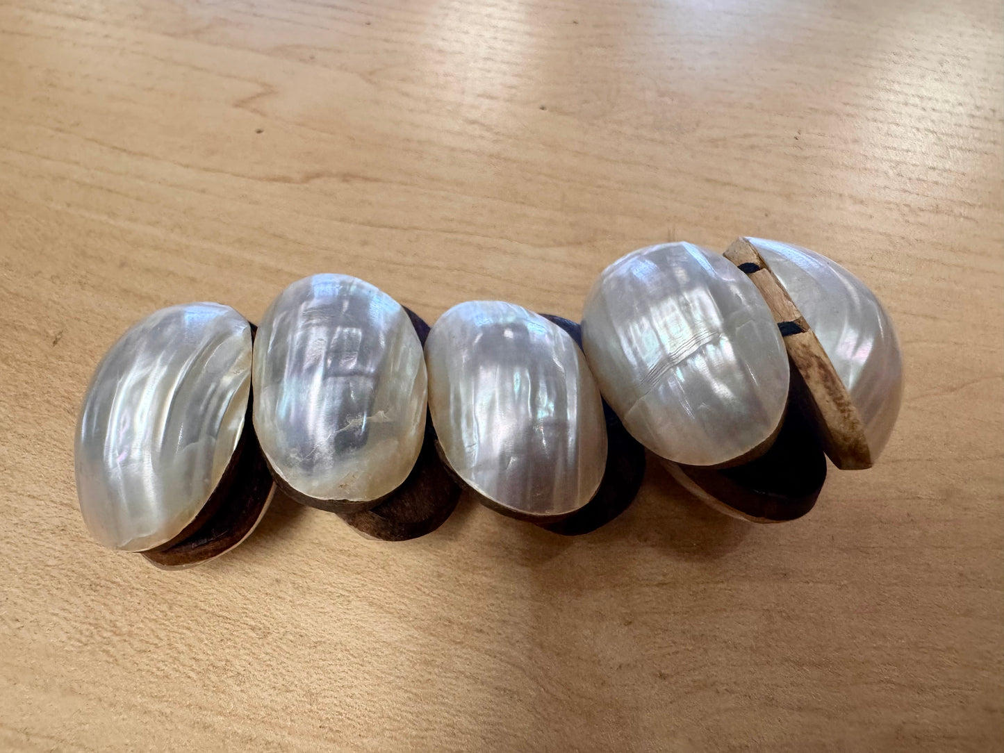 1970s Mother-of-Pearl Wood Panel Bracelet