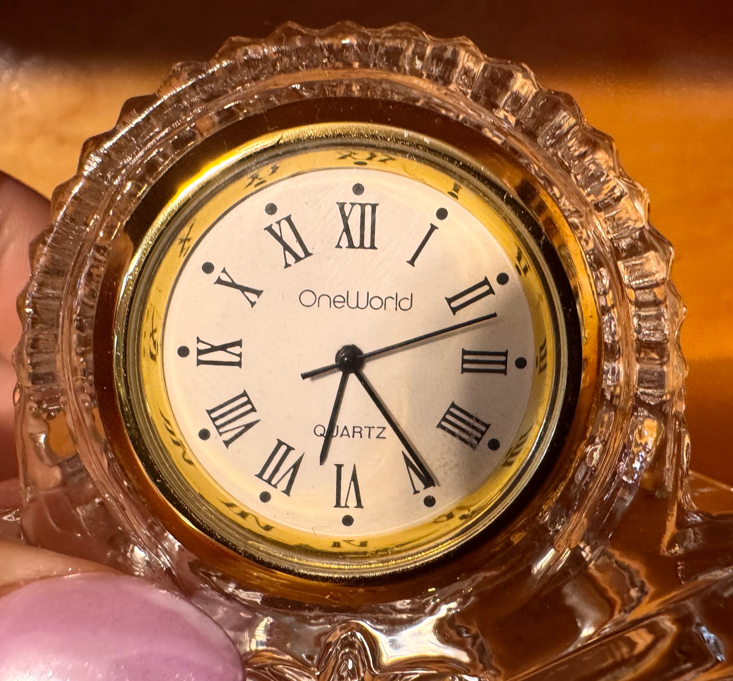 Crystal Quartz Glass Desk Clock