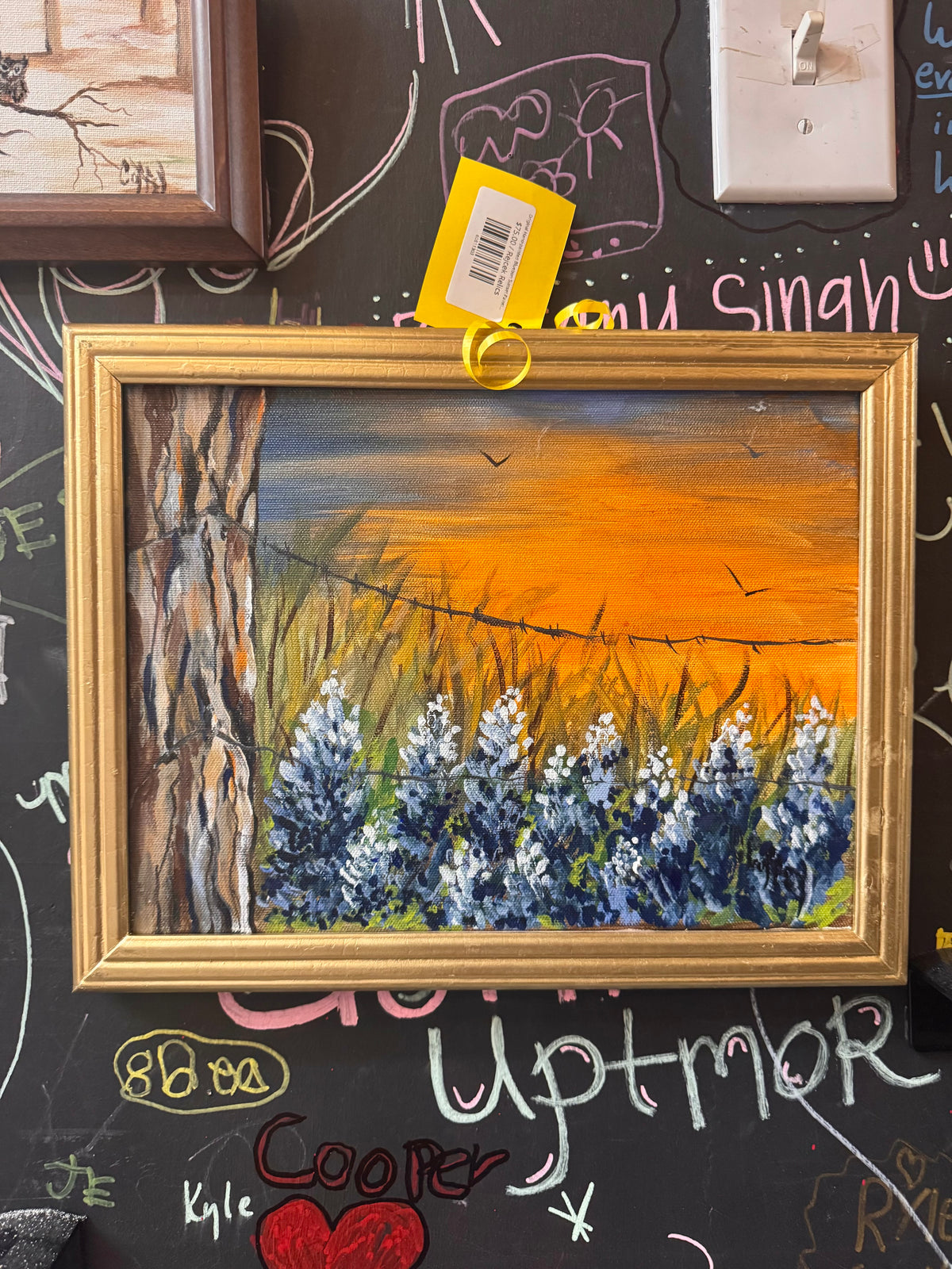 Original Hand-painted Bluebon Sunset Painting