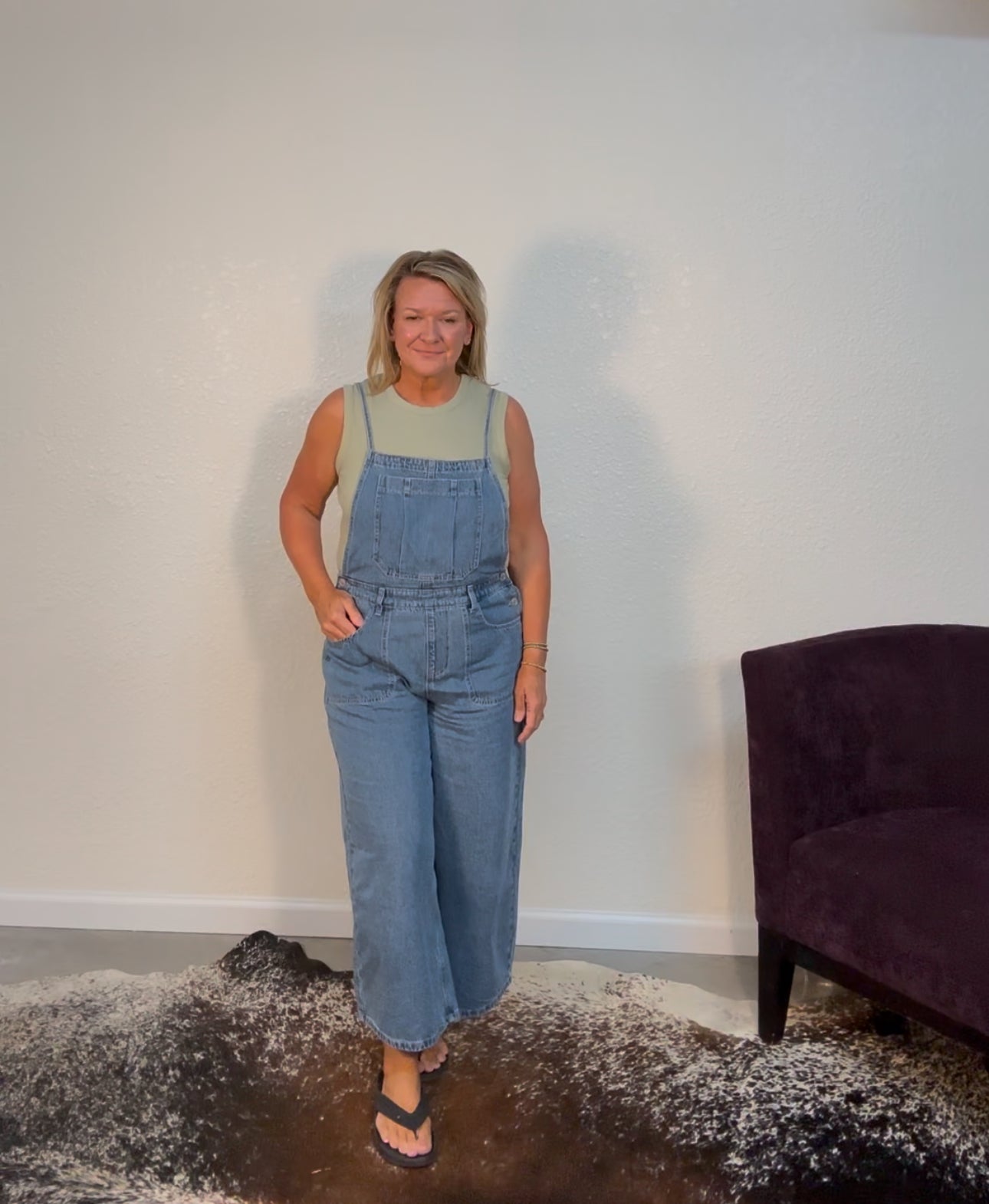 Cropped Denim Overalls