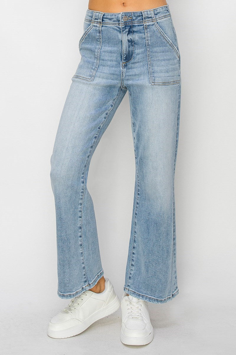 High Rise Patch Jeans