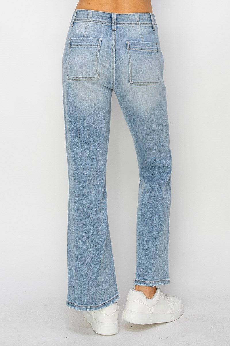 High Rise Patch Jeans