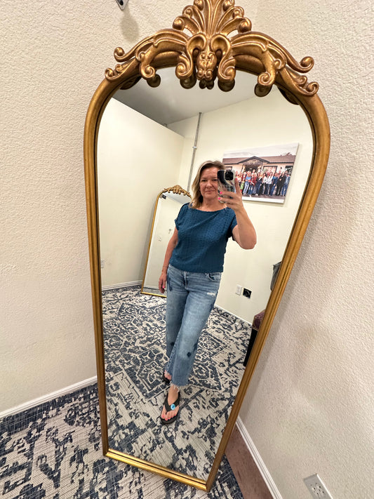 Six Button Short Sleeve Top