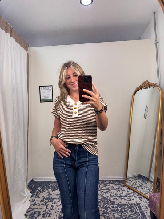 V Neck Short Sleeve Top