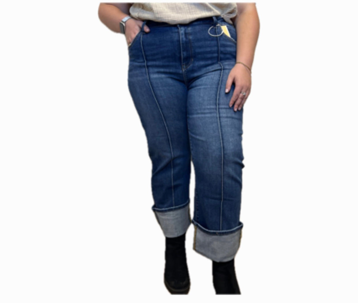 High Rise Straight Cropped Jeans X- Risen