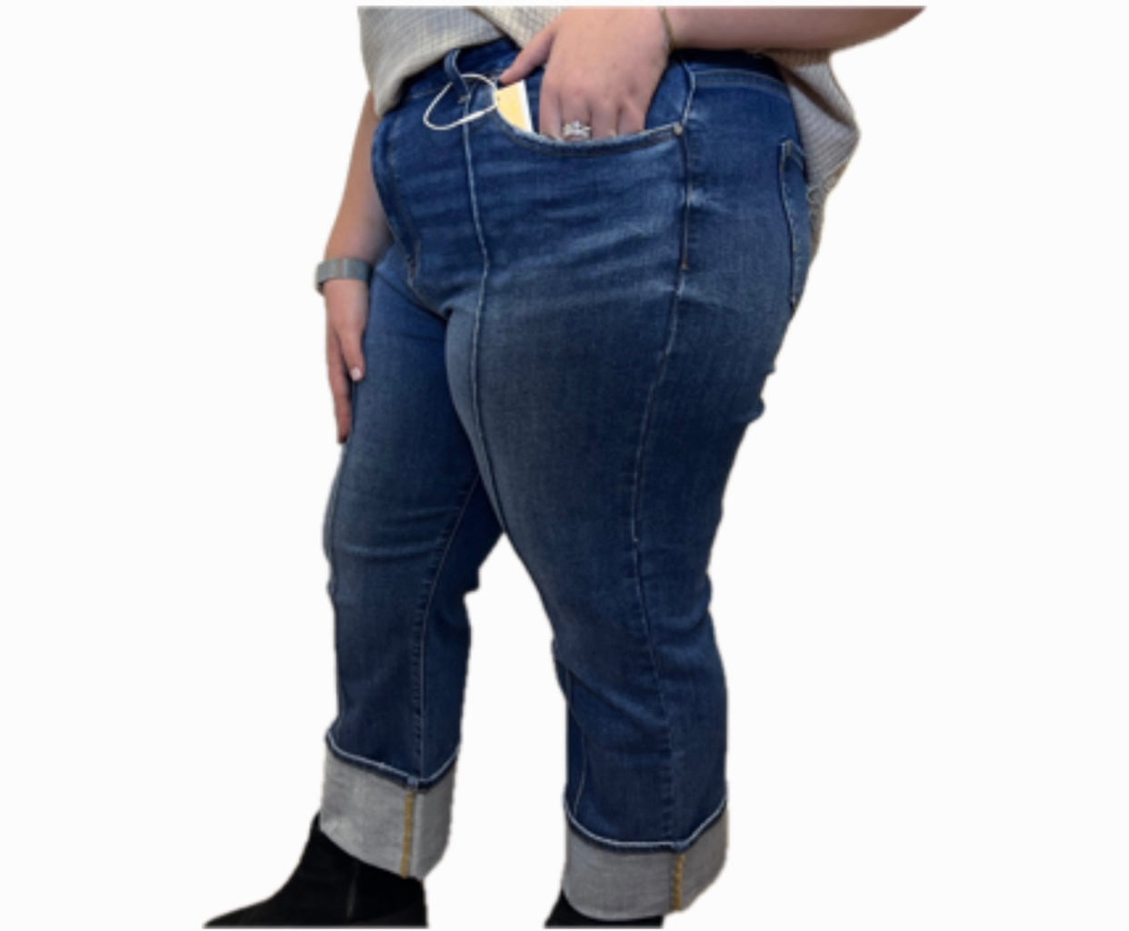 High Rise Straight Cropped Jeans X- Risen