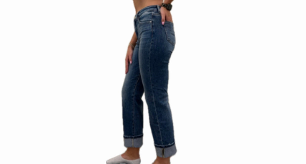 Tummy Control HR Crop Straight Jeans