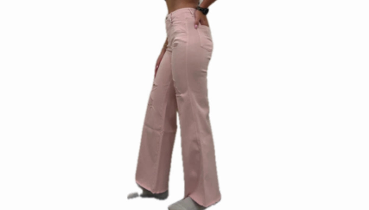 Pastel Pink Distressed Jeans