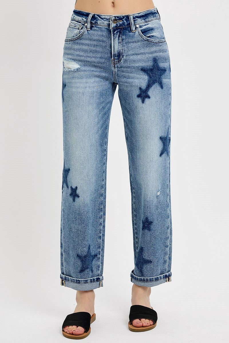 Star Cuffed Jean