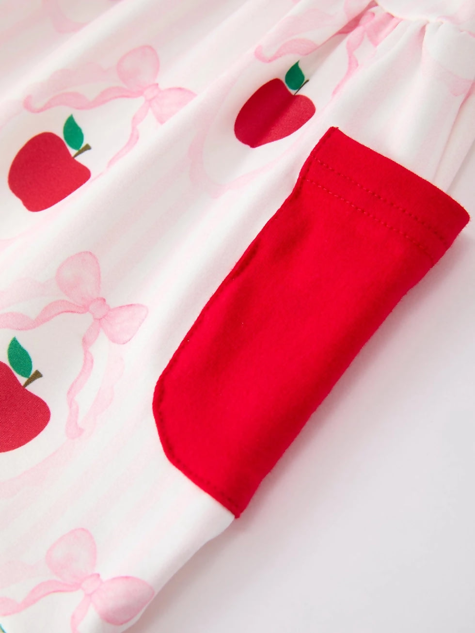 Girls Apple Ruffle Top Shorts Set