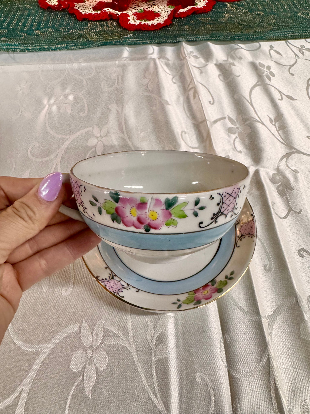 Vtg Chikaramachi Teacup & Saucer