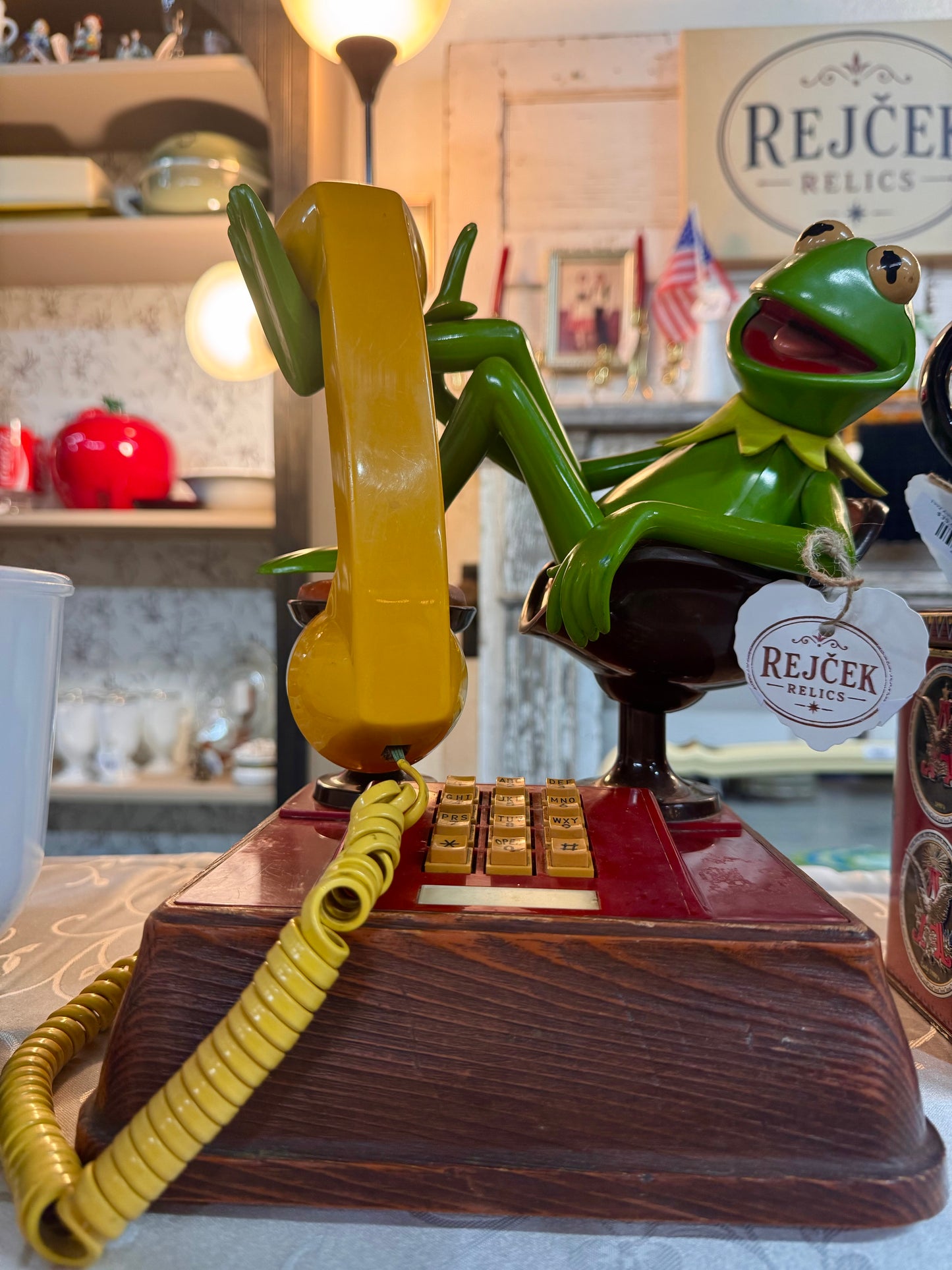 1983 Kermit Push-button Landline Telephone