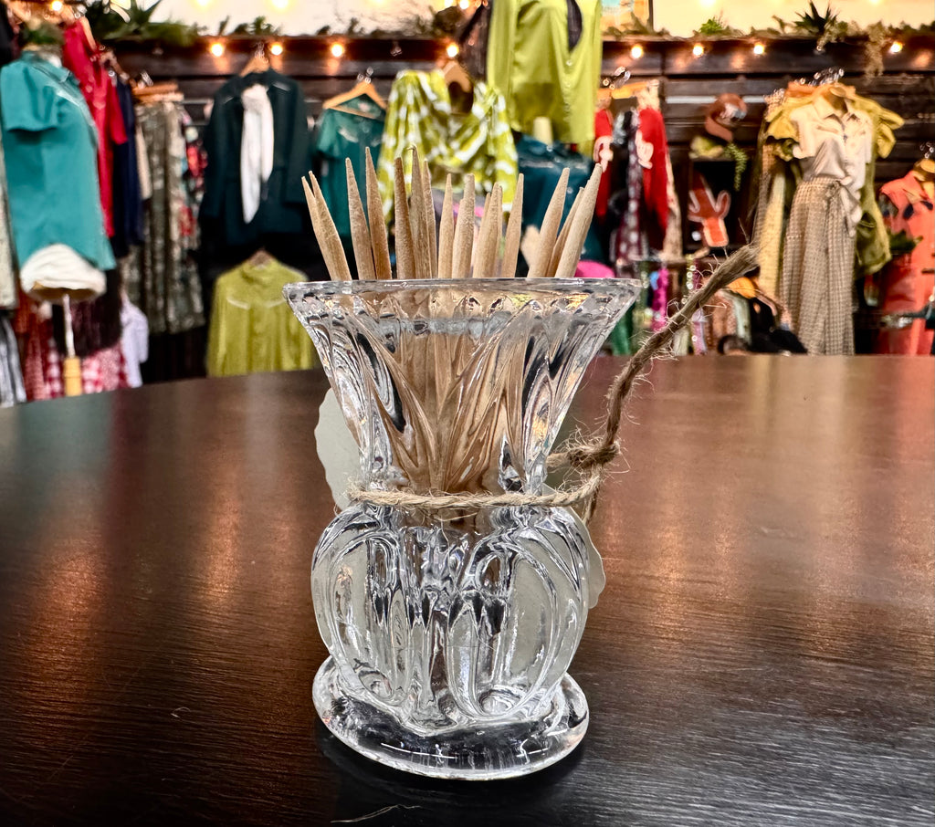 Glass Toothpick Holder/Small Bud Vase