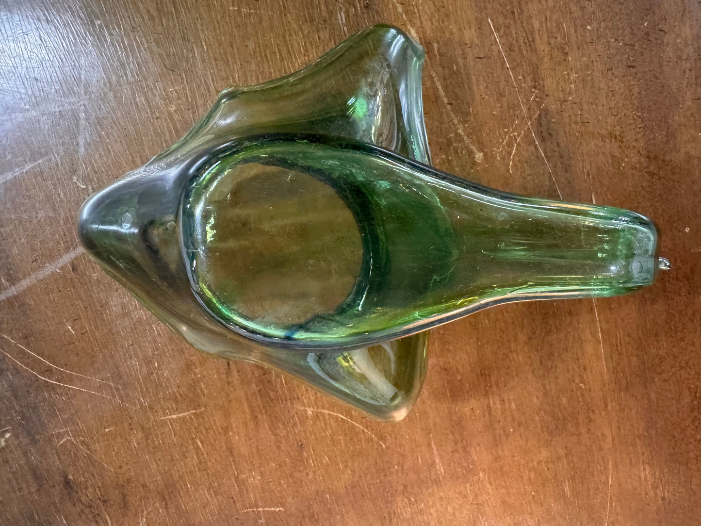 Vintage Hand Blown Glass Swan Dish