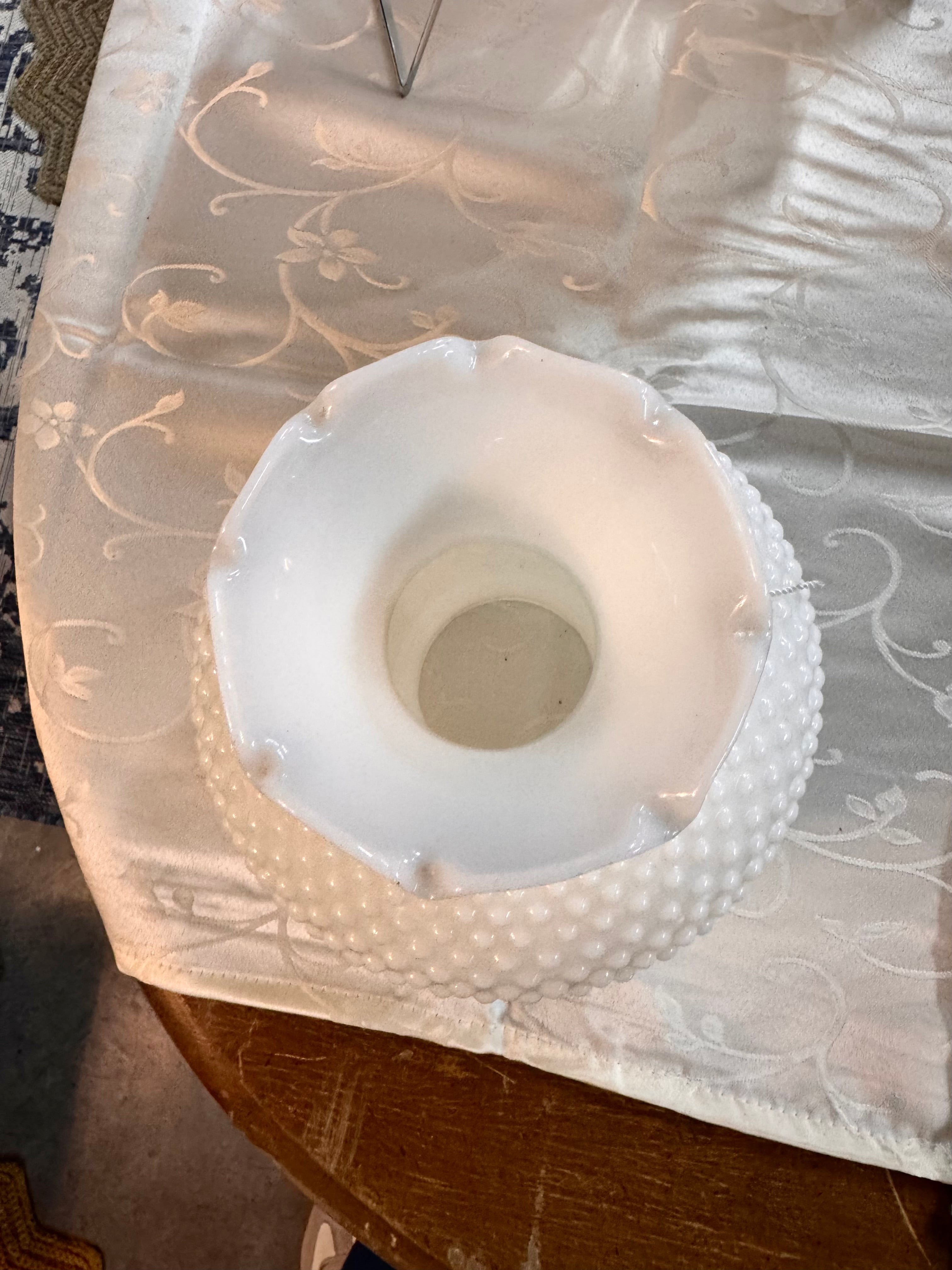 Hobnail Mlk Glass Hurricane Lamp Shade