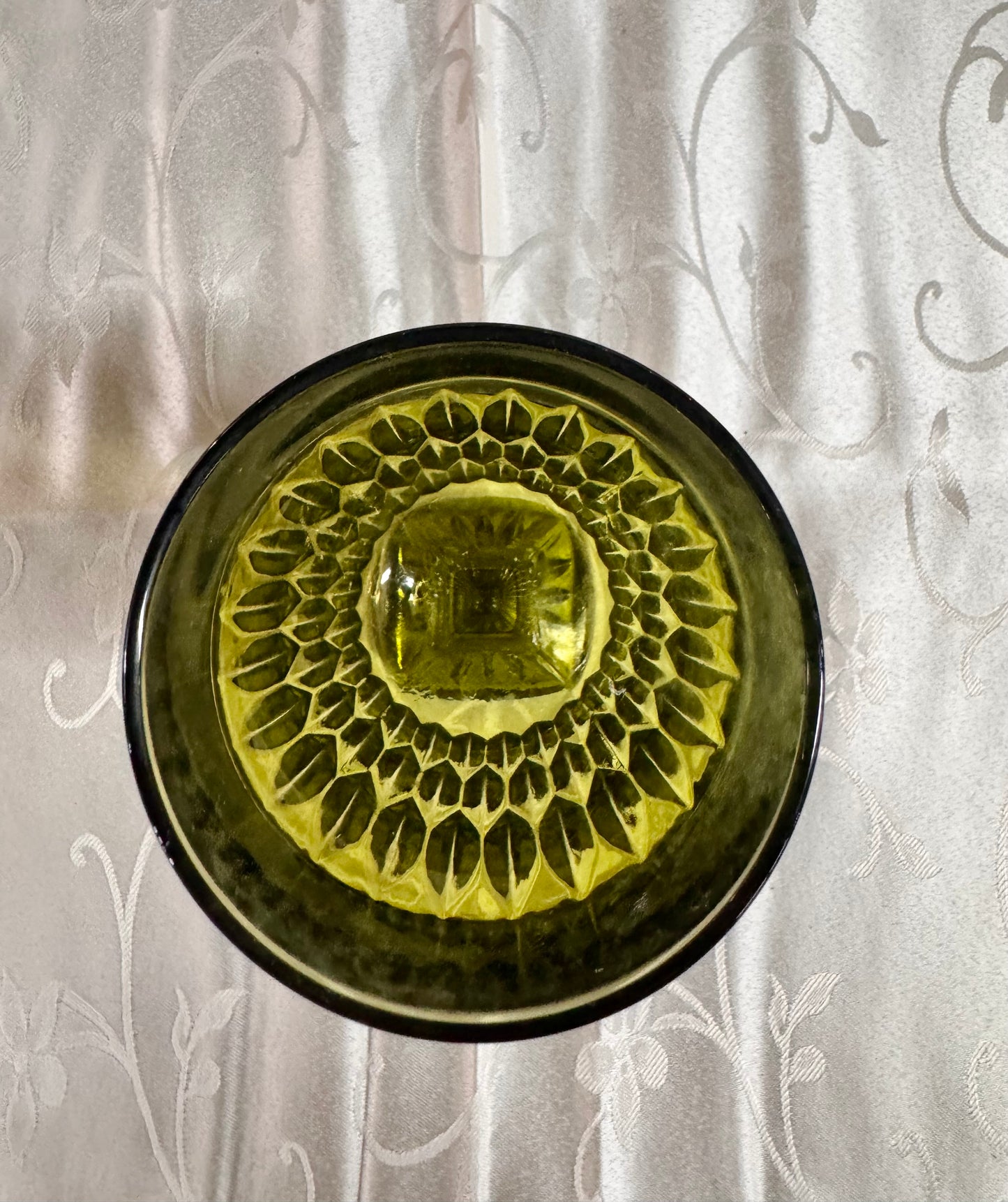 Vtg Indiana Glass Company Green Goblet