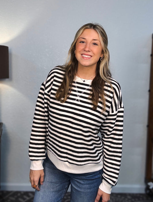 Striped Pull Over Top