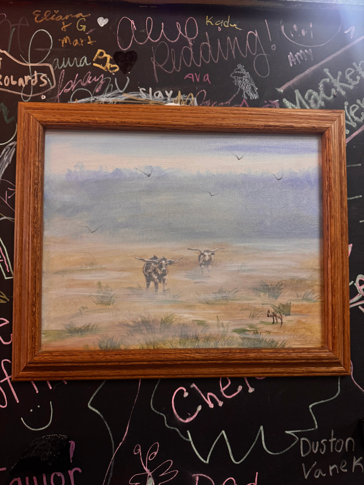 Original Hand-painted Longhorn Painting
