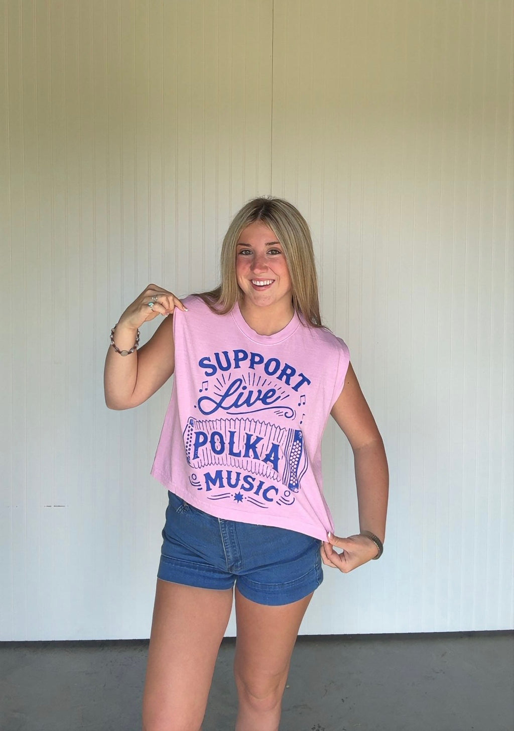 Support Live Polka Music Womens Tank