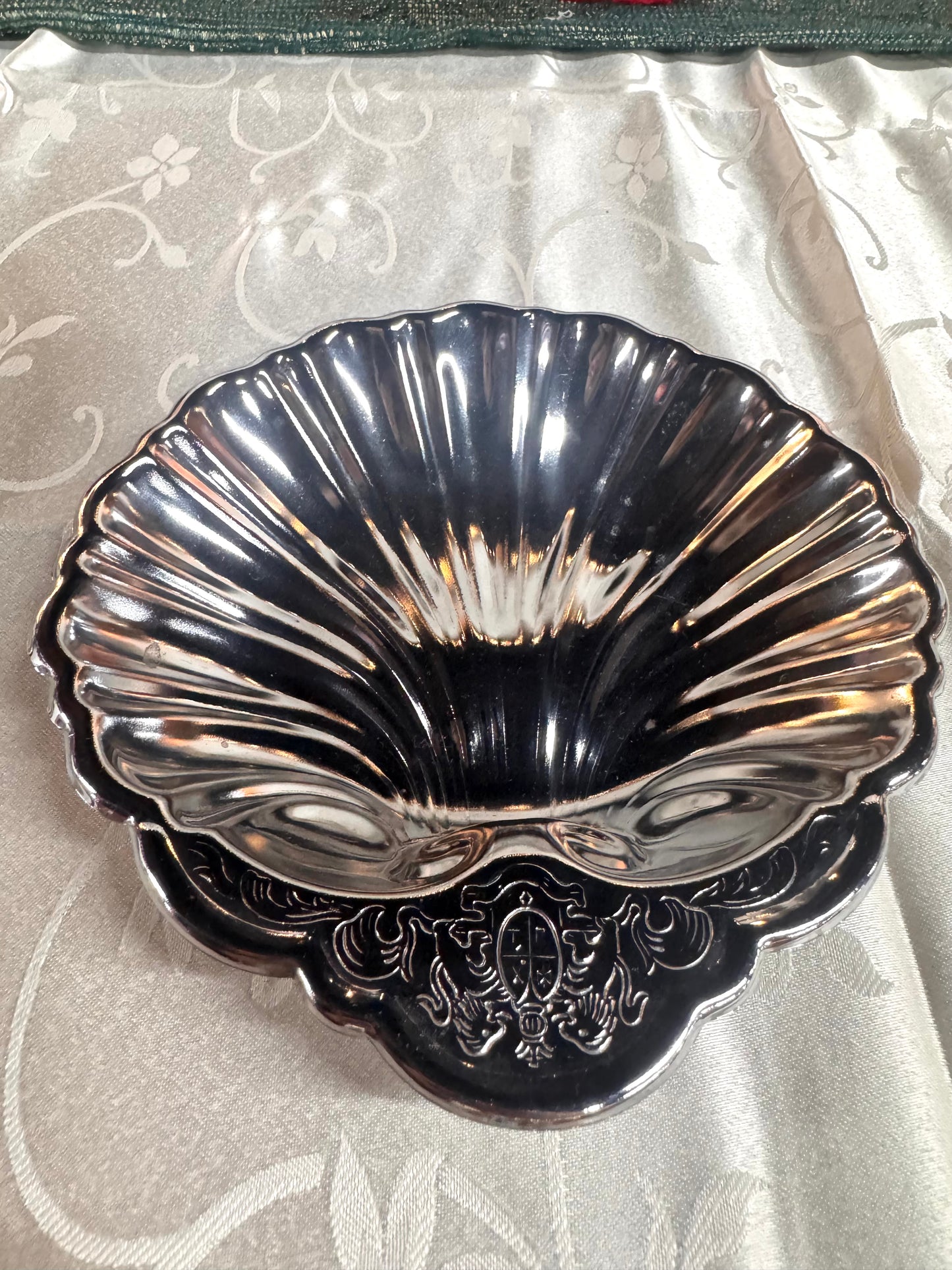 Vtg Silver Plated Seashell Dish/Tray
