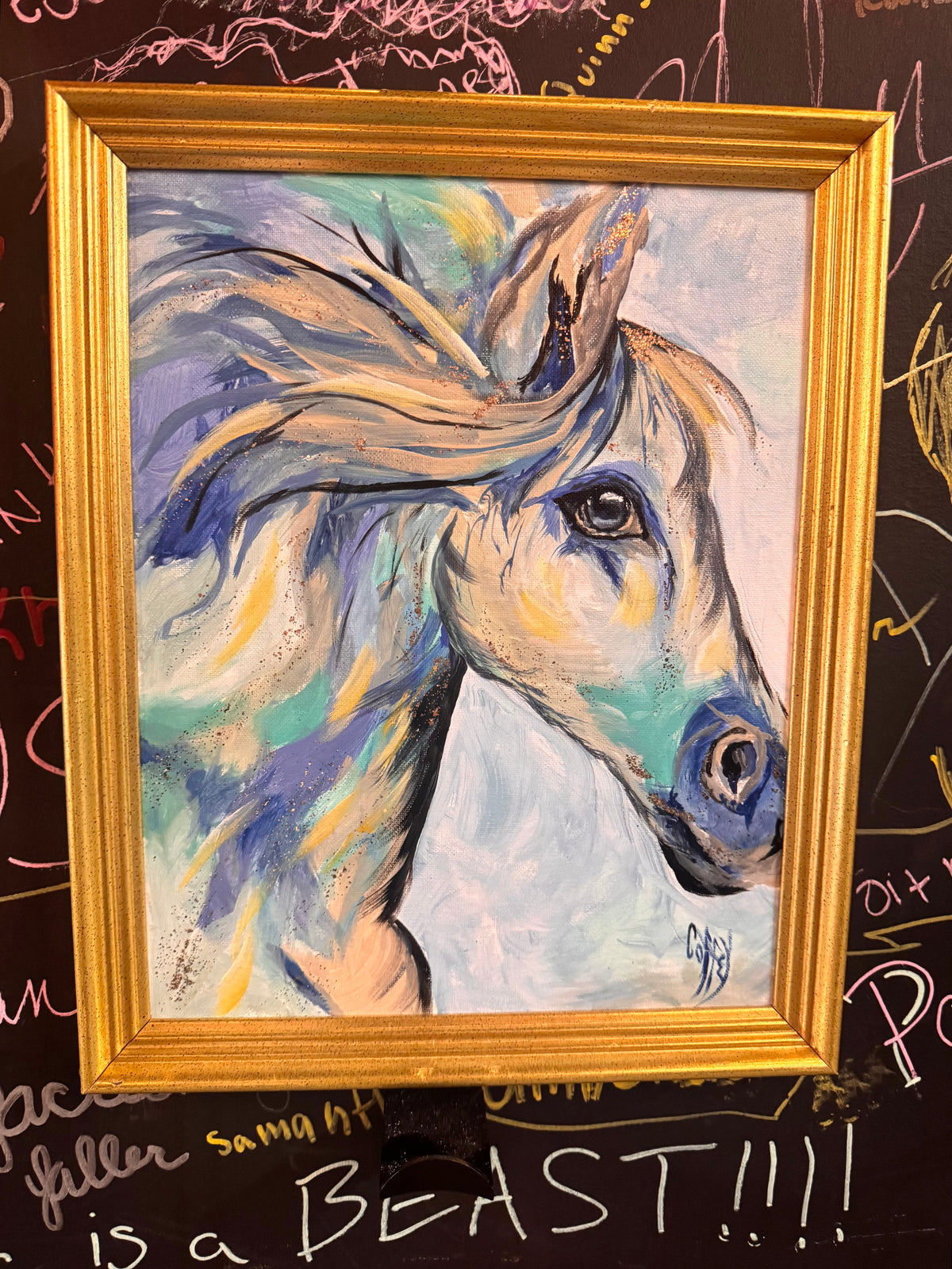 Original Hand-painted Horse Profile Painting