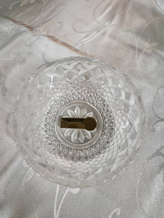 Czechoslovakia Hand-cut Crystal Serving Bowl