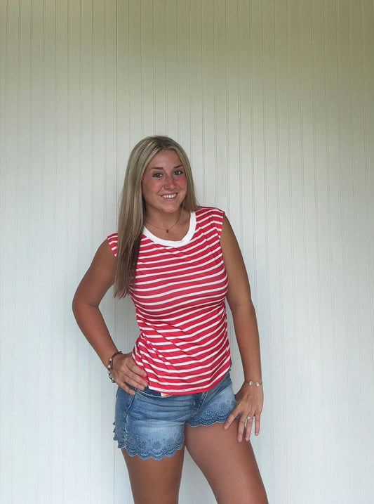Classic Striped Sleeveless Tank