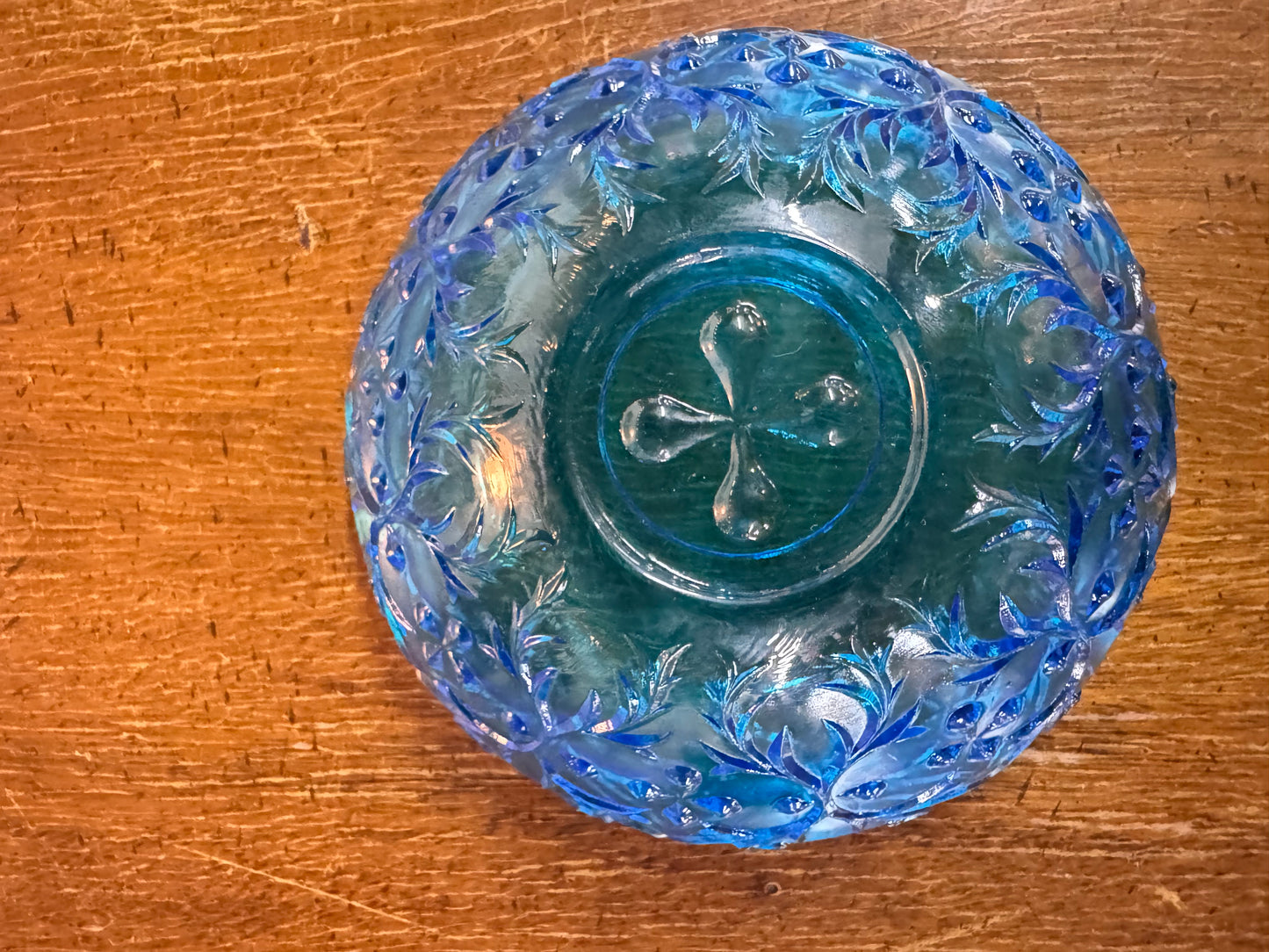Heart & Vine Embossed Glass Trinket Bowl