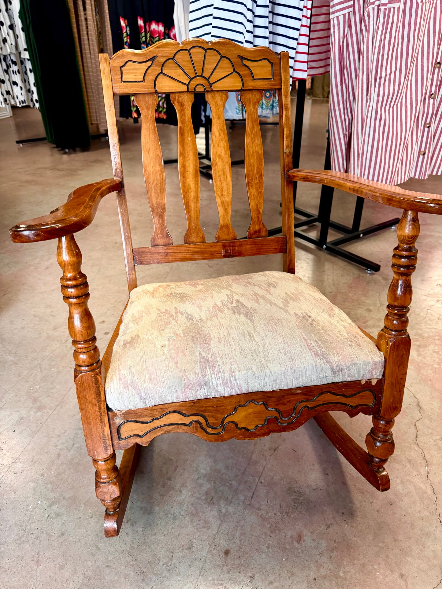 70s Tell City Maple Colonial Style Rocking Chair