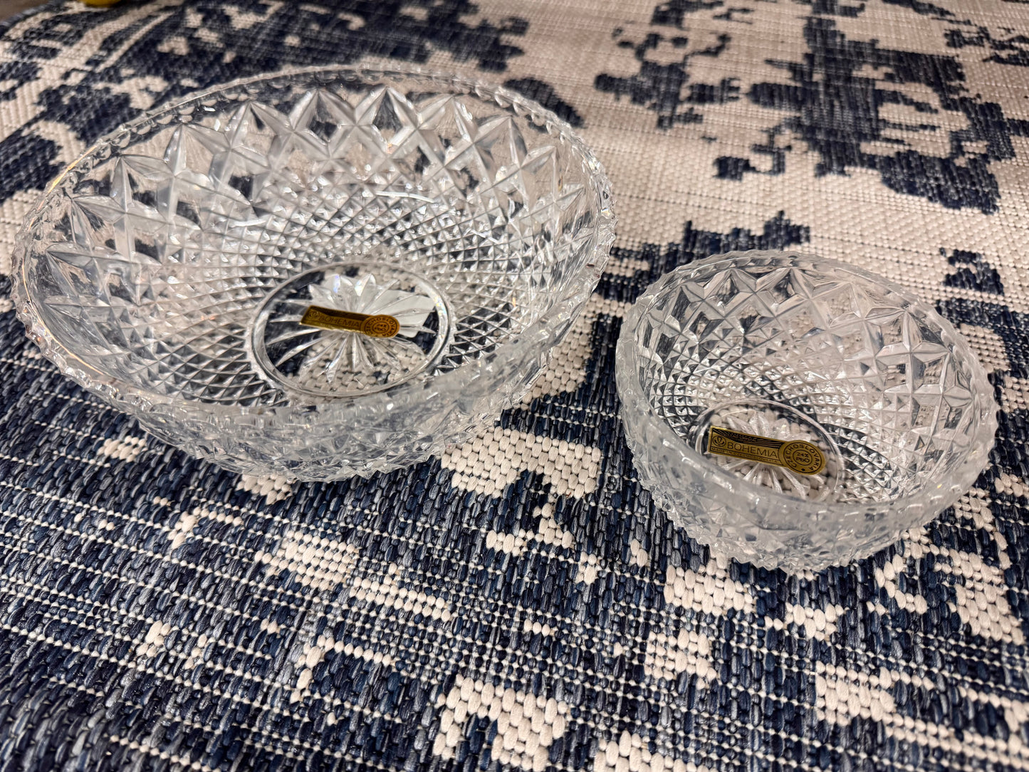 Czechoslovakia Hand-cut Crystal Serving Bowl