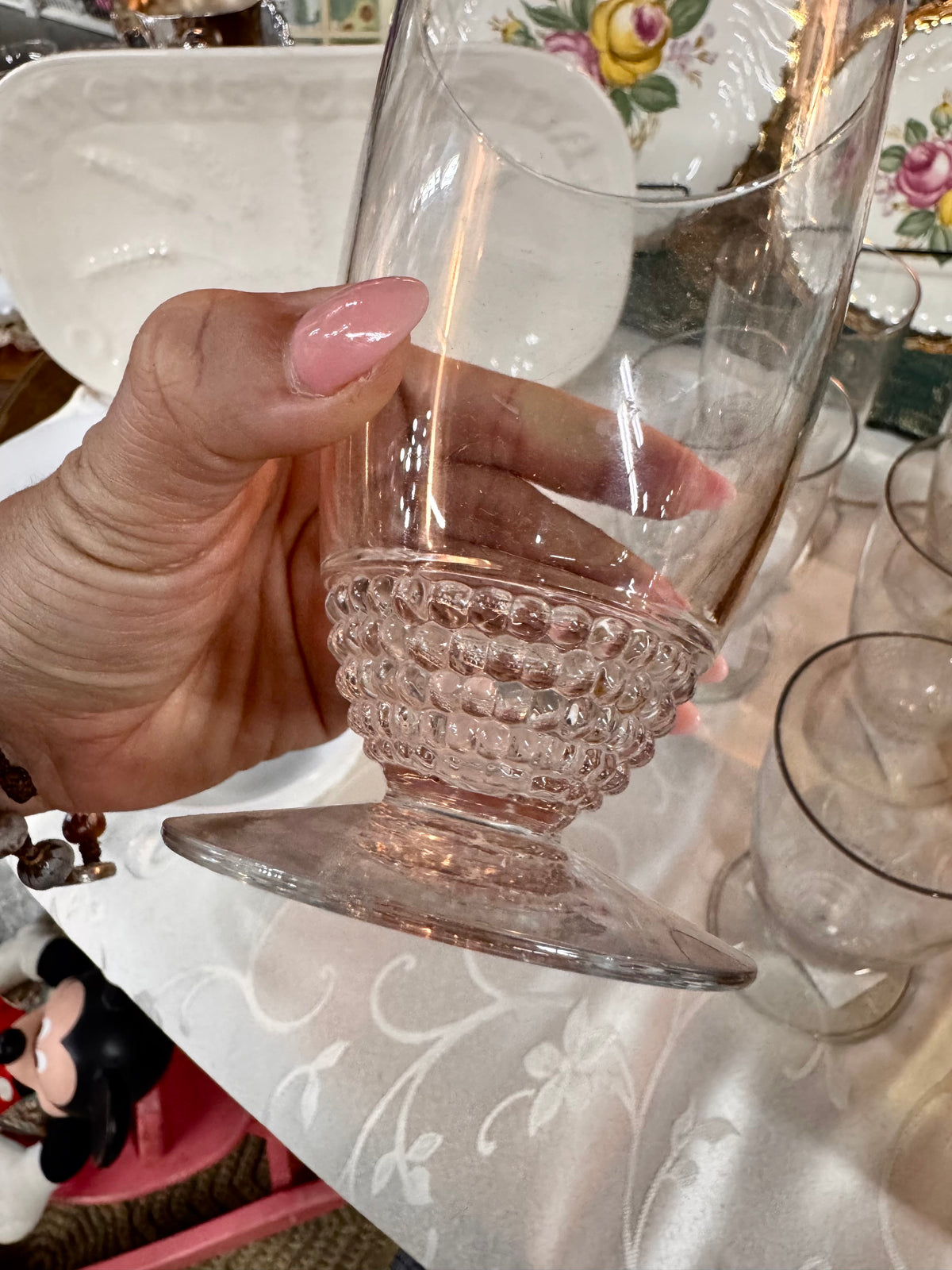 40s Duncan & Miller Teardrop Footed Glass SET (6)