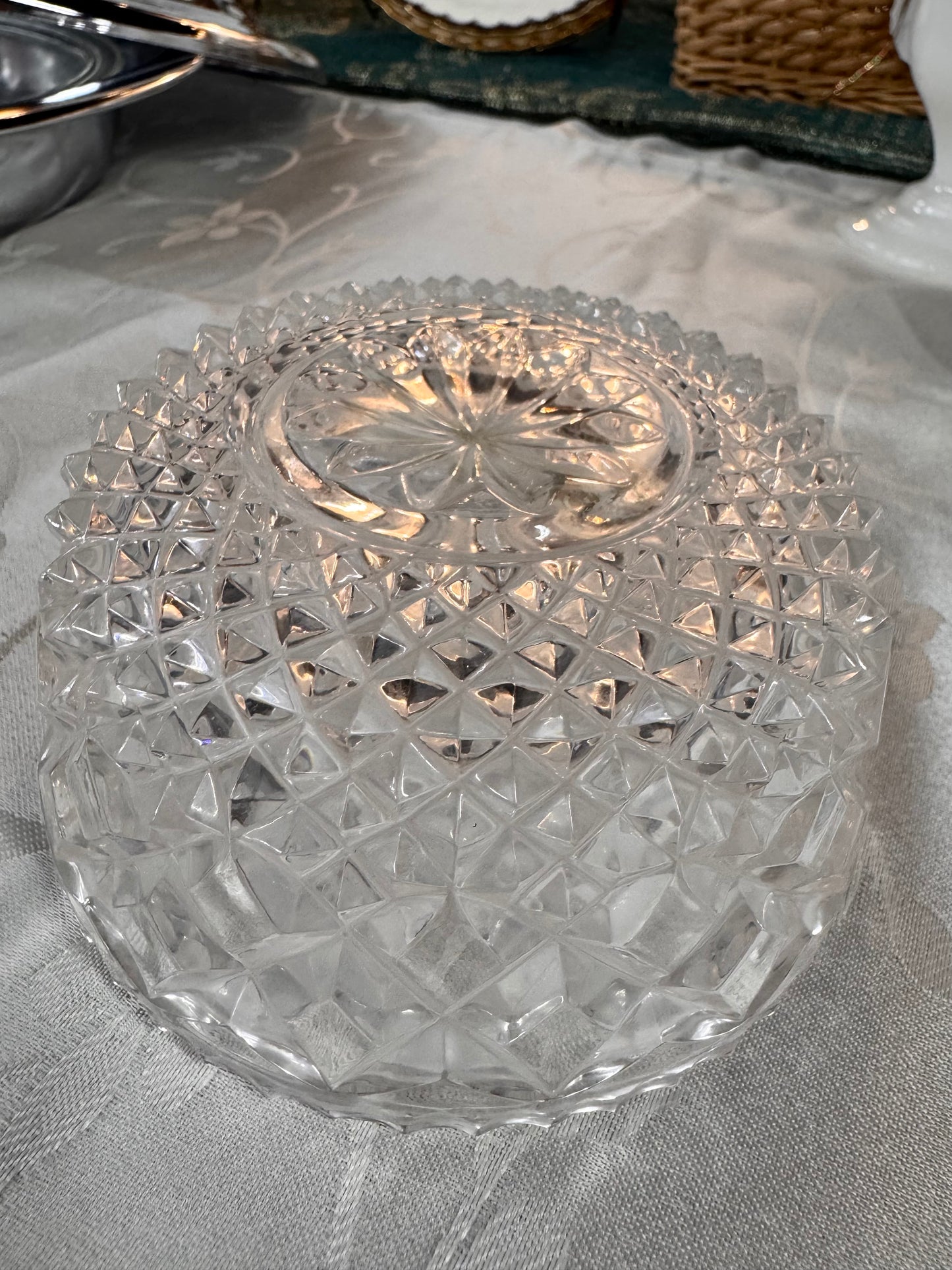 Czechoslovakia Hand-cut Crystal Serving Bowl