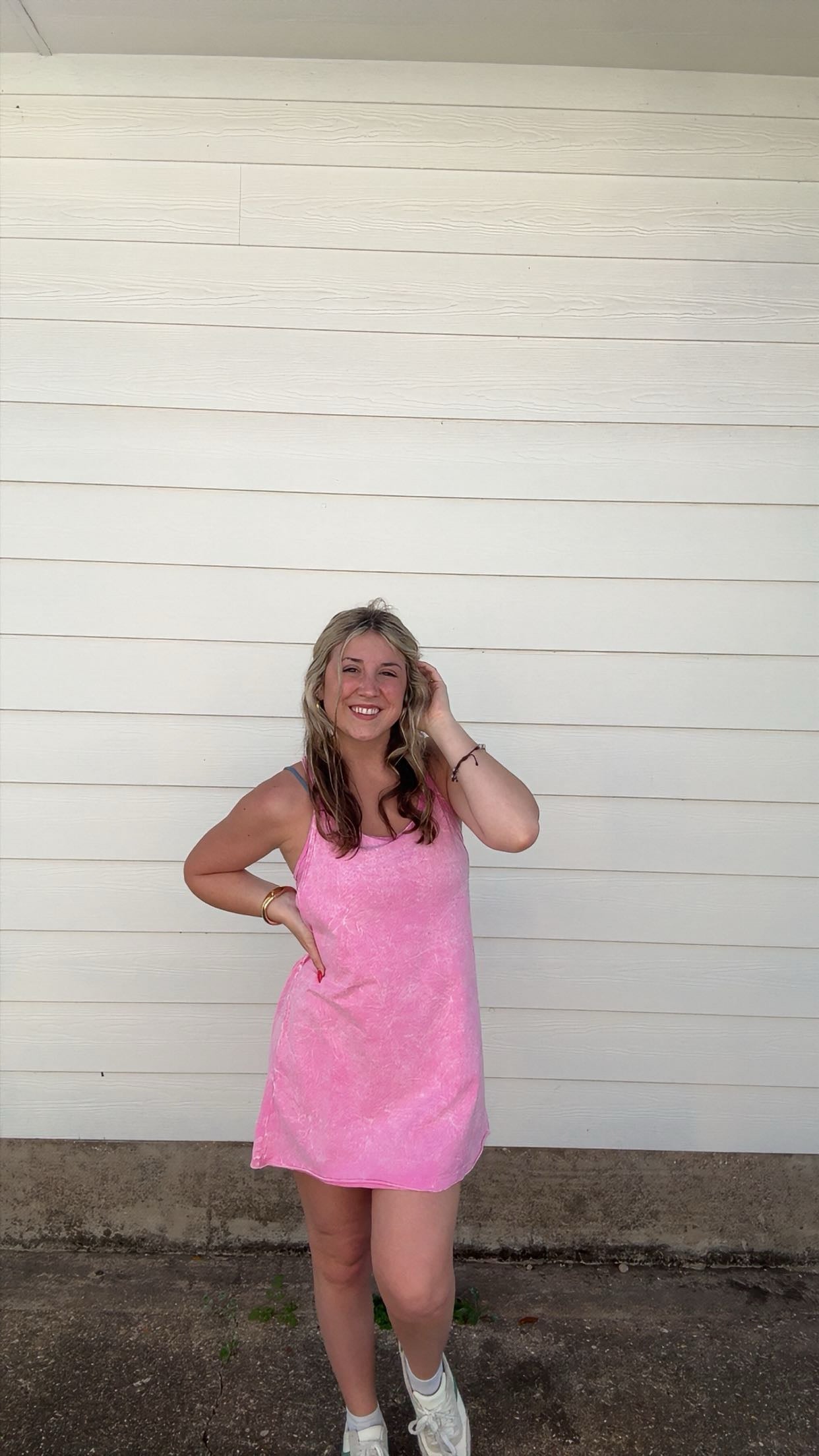 Crinkle Wash Mini Active Dress