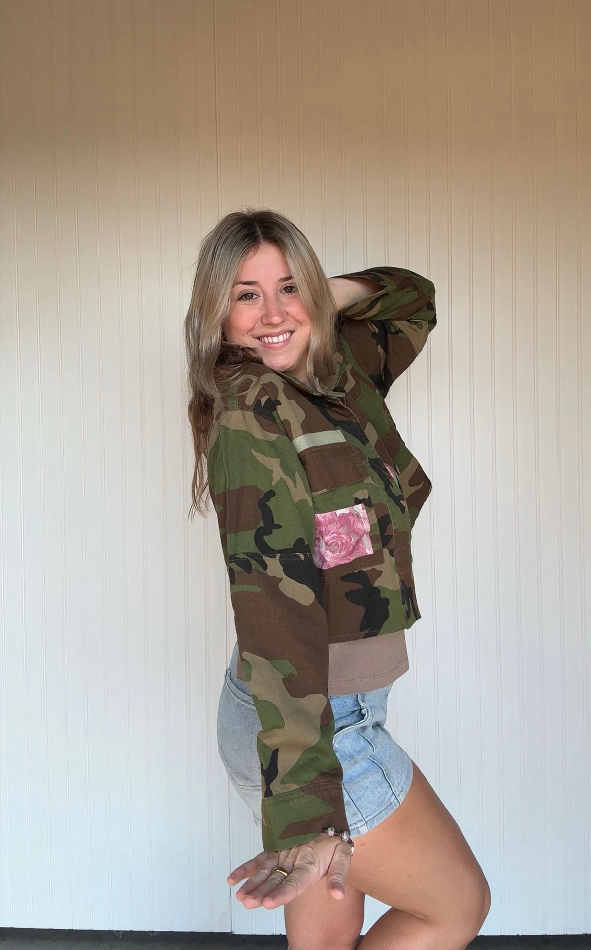 Camo Floral Contrast Jacket