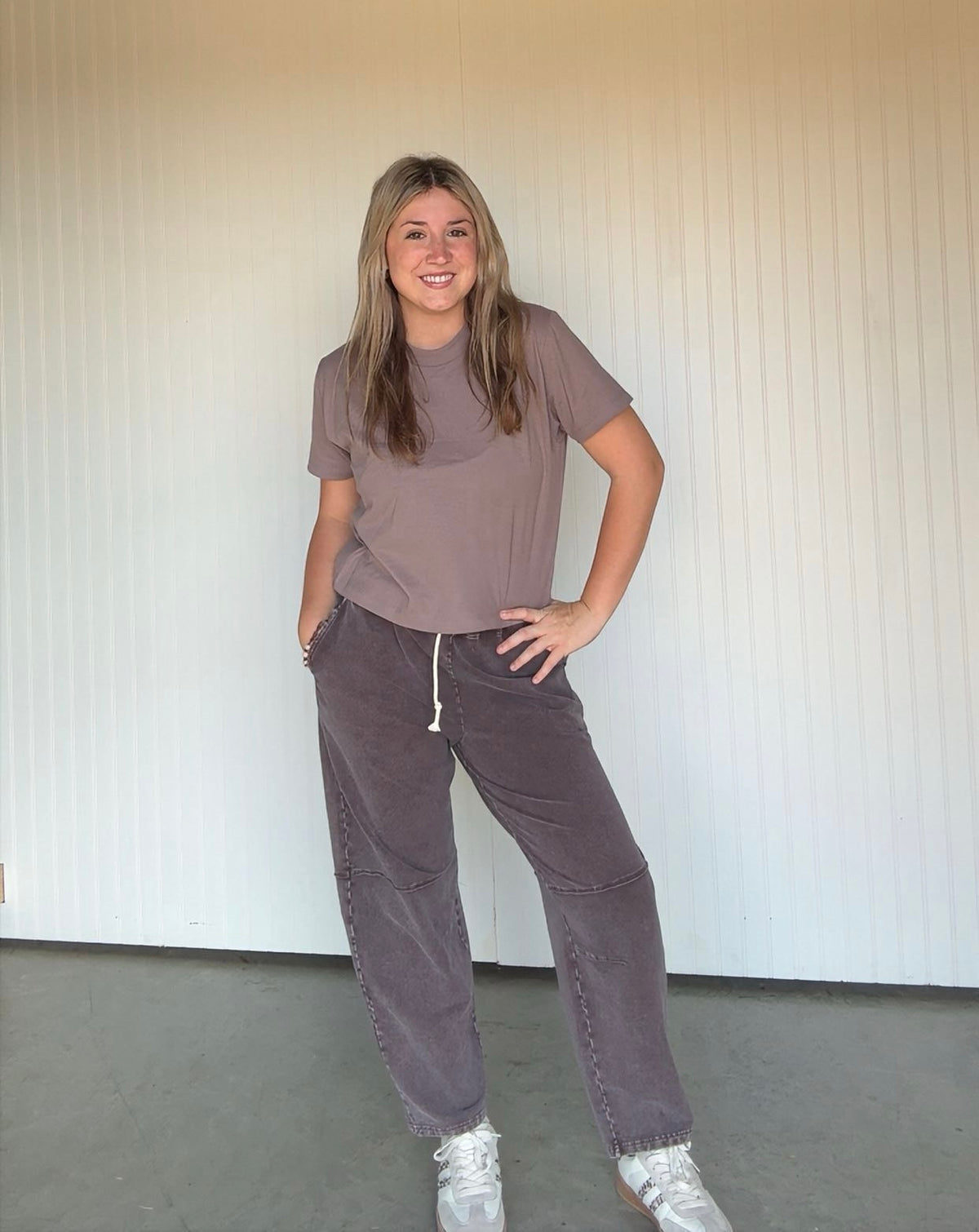 Mineral Wash Stretch Pant Coffee Bean
