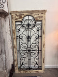 Wood & Metal Distressed Window Panel Decor