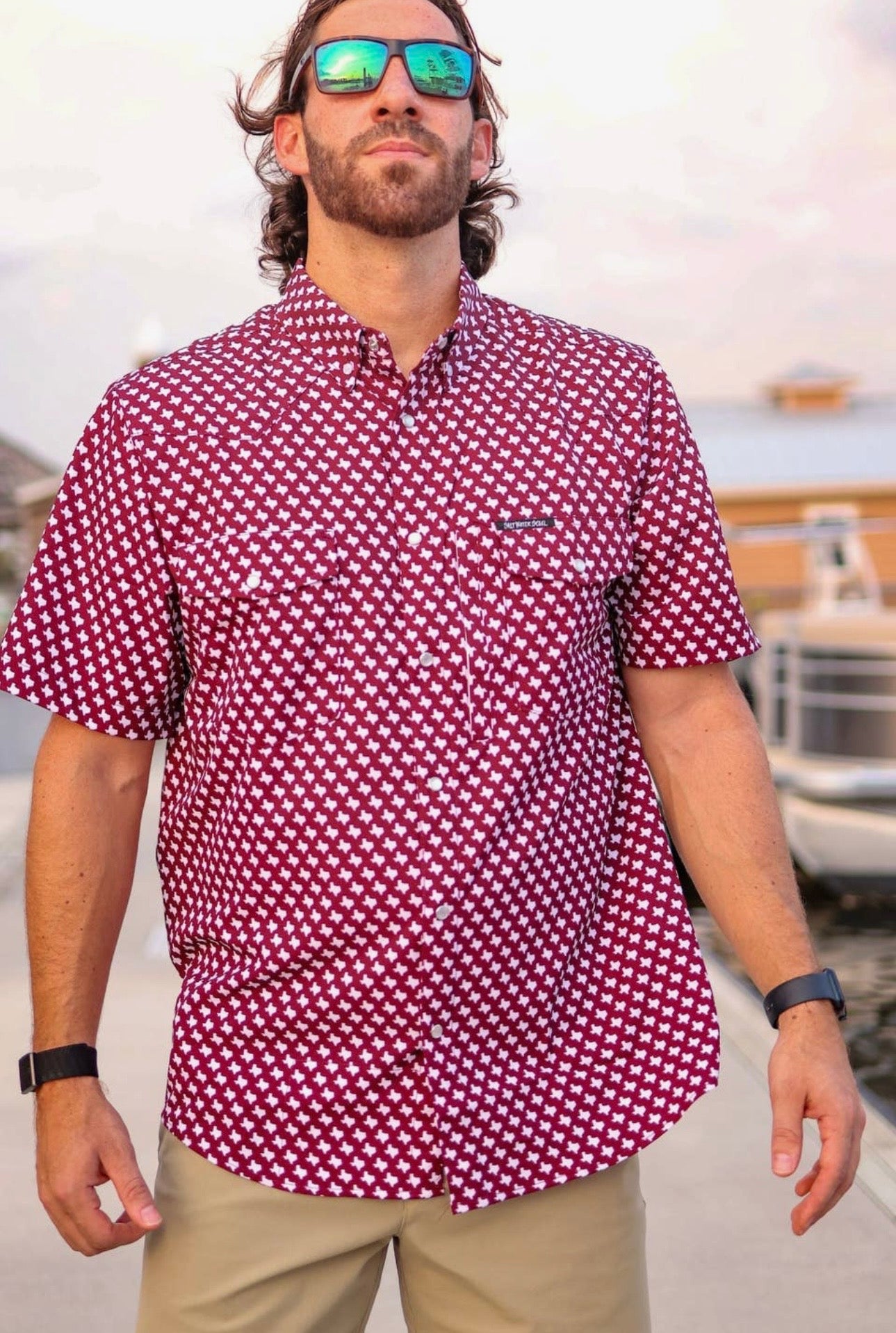 The Maroon Pearl Snap Shirt