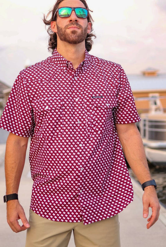 The Maroon Pearl Snap Shirt