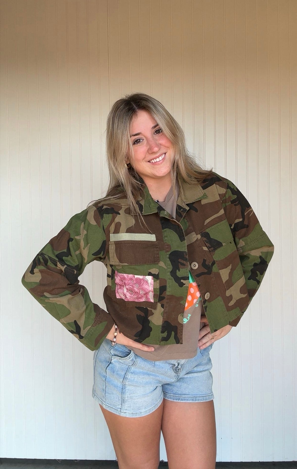 Camo Floral Contrast Jacket
