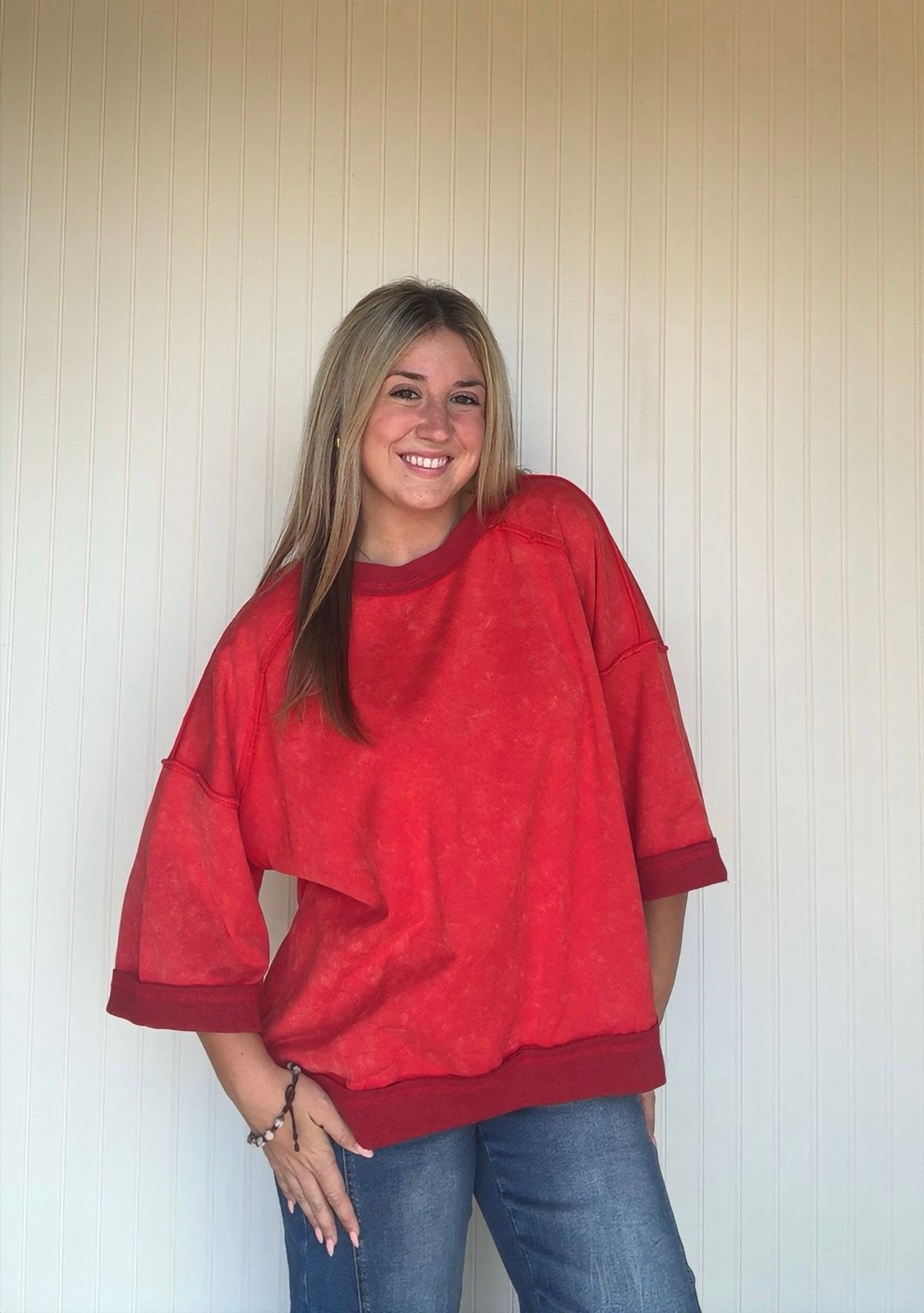 Mineral Washed Oversized French Terry Top