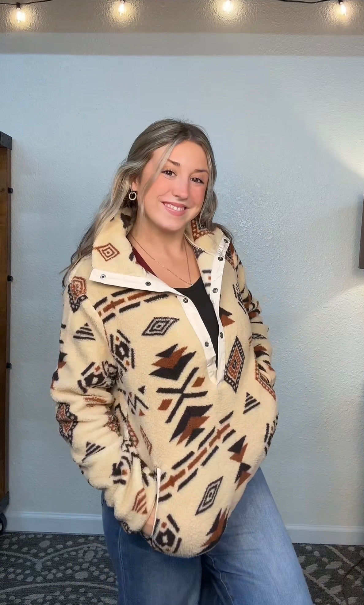 Western Aztec Half Zip